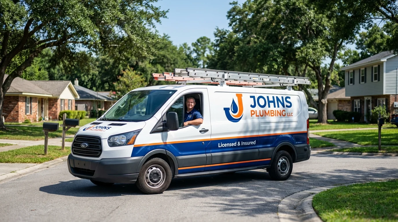 Johns Plumbing LLC service van in Eden Prairie, MN