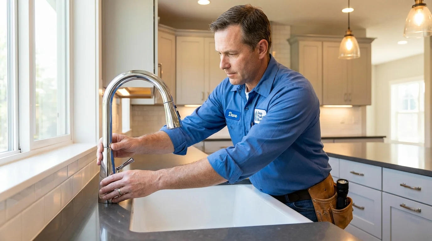 Kitchen faucet installation by Johns Plumbing LLC in Eden Prairie