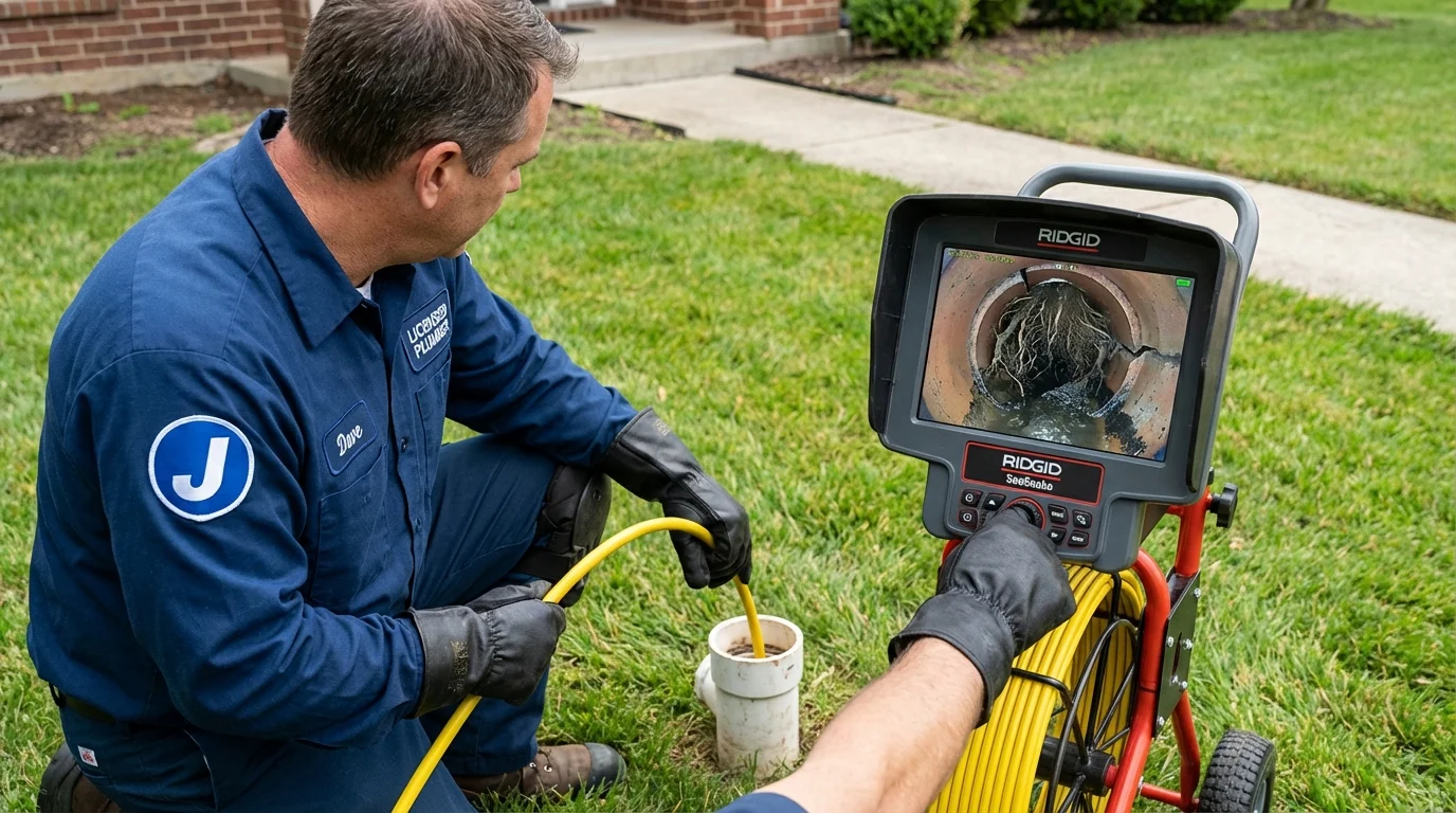 Sewer camera inspection being performed by Johns Plumbing LLC in Eden Prairie