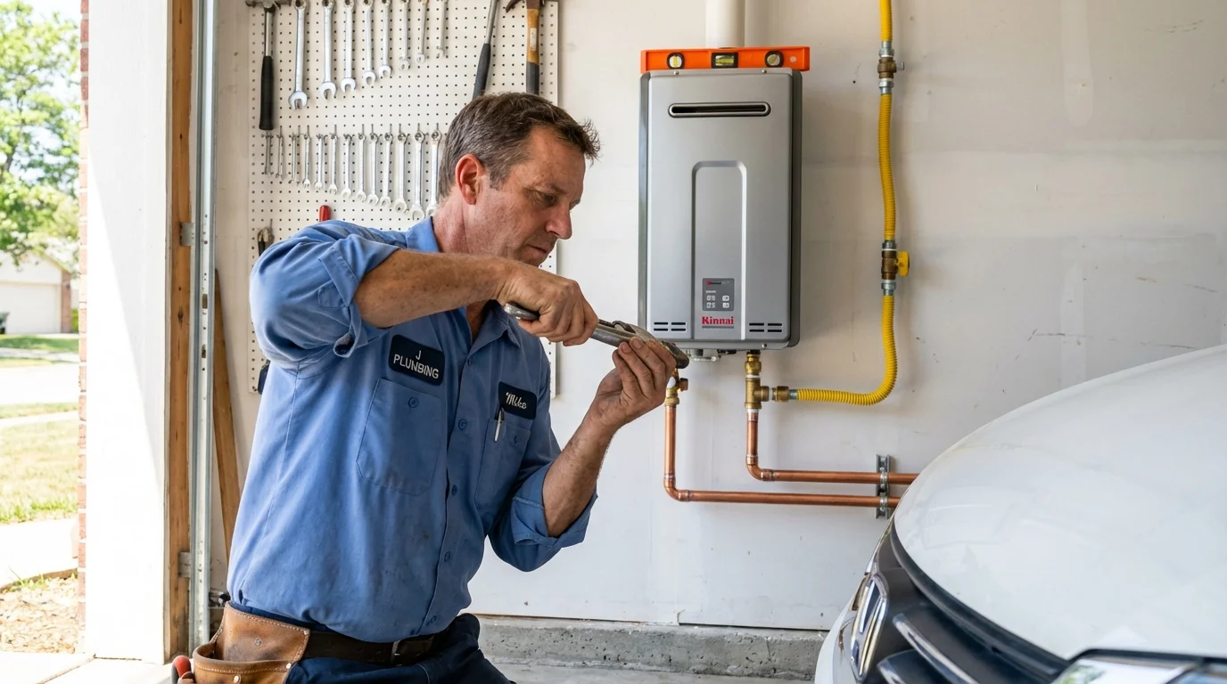 Tankless water heater installation by a Johns Plumbing LLC plumber in Eden Prairie